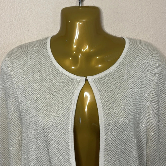 PRESTON & YORK Sparkly Metallic Thread Cardigan Sweater, Size M, EUC - Picture 2 of 7